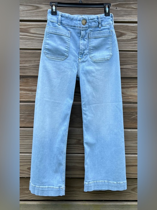 Maeve Denim - Anthropologie Maeve Colette High-Rise Wide-Leg Cropped Jeans SZ 27 Light Wash